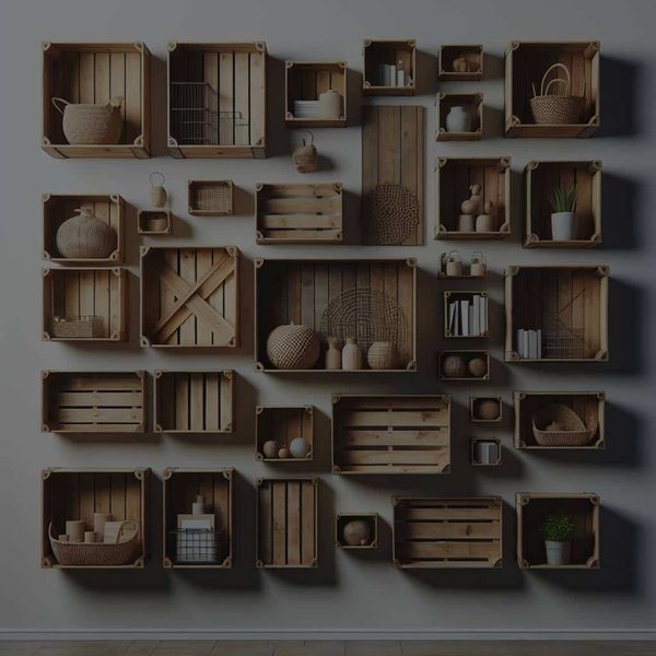 Comment utiliser des caisses en bois pour un mur de rangement modulable?